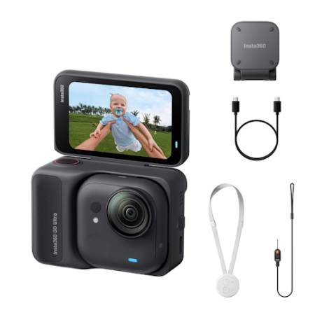 Insta360 GO Ultra Standard Bundle Black - kamera sportowa, 4K60, WI-FI, Bluetooth_Zawartość zestawu_1